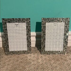 Parisian Works Silver Mosaic Photo Frame Duo